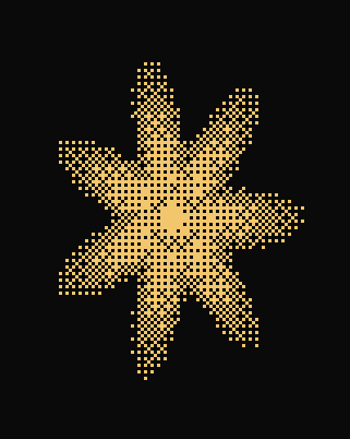 Bloom, rendered with the Cross-hatch preset