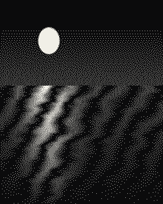 Night sea, rendered with the Soft grain preset